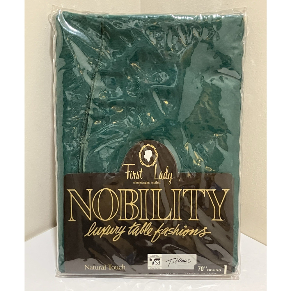 Tablecloth Round Green Natural Touch Visa First Lady Nobility 70 inch NEW